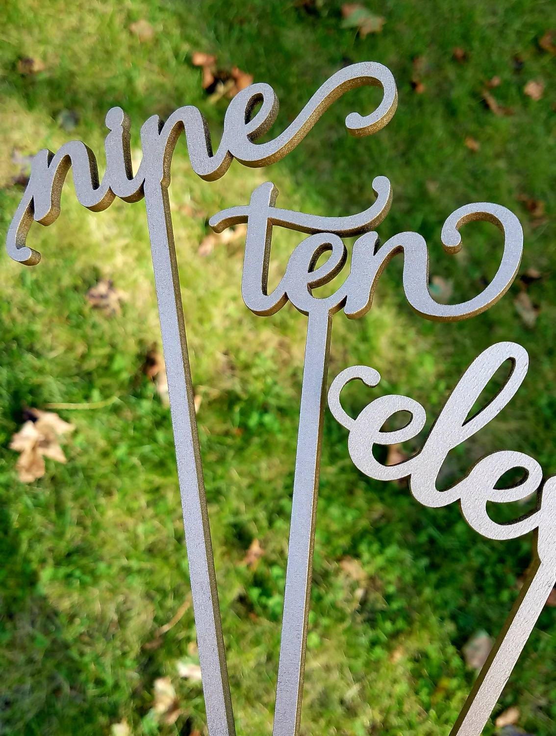 Wedding Table Numbers with Attached Stakes. Wood Wedding Table Numbers. Rustic Table Numbers. Script Table Number Wood Wedding Table Numbers