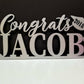 Class of 2024 Table sign with Custom Name + Congrats & 2024 graduation cap