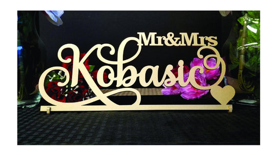 Custom Mr & Mrs Sign, Custom Wedding Name sign, Script Mr Mrs Surname, Personalized Last Name Sign, Sweetheart table Sign Head Table Decor, various sizes and colors available