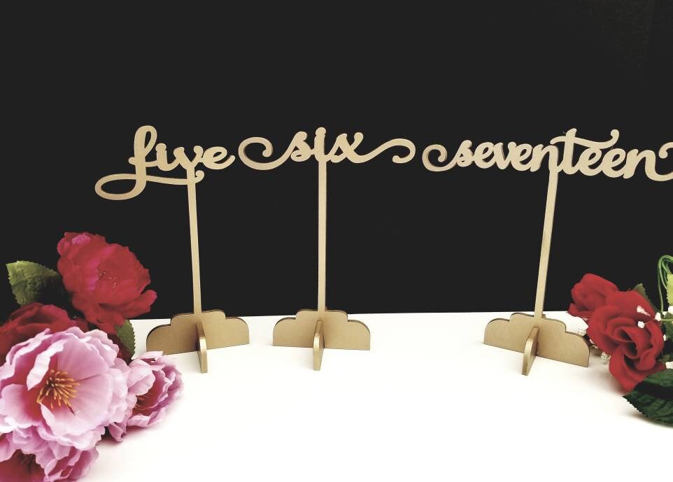 Wood Table Numbers, Freestanding / stand alone Wedding Table Markers