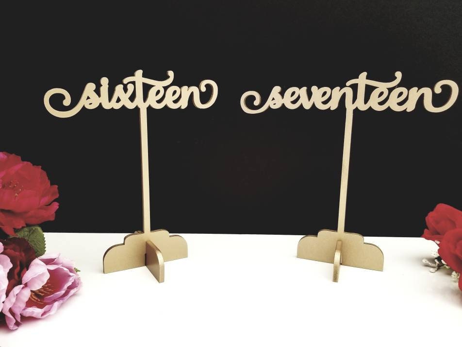 Wood Table Numbers, Freestanding / stand alone Wedding Table Markers