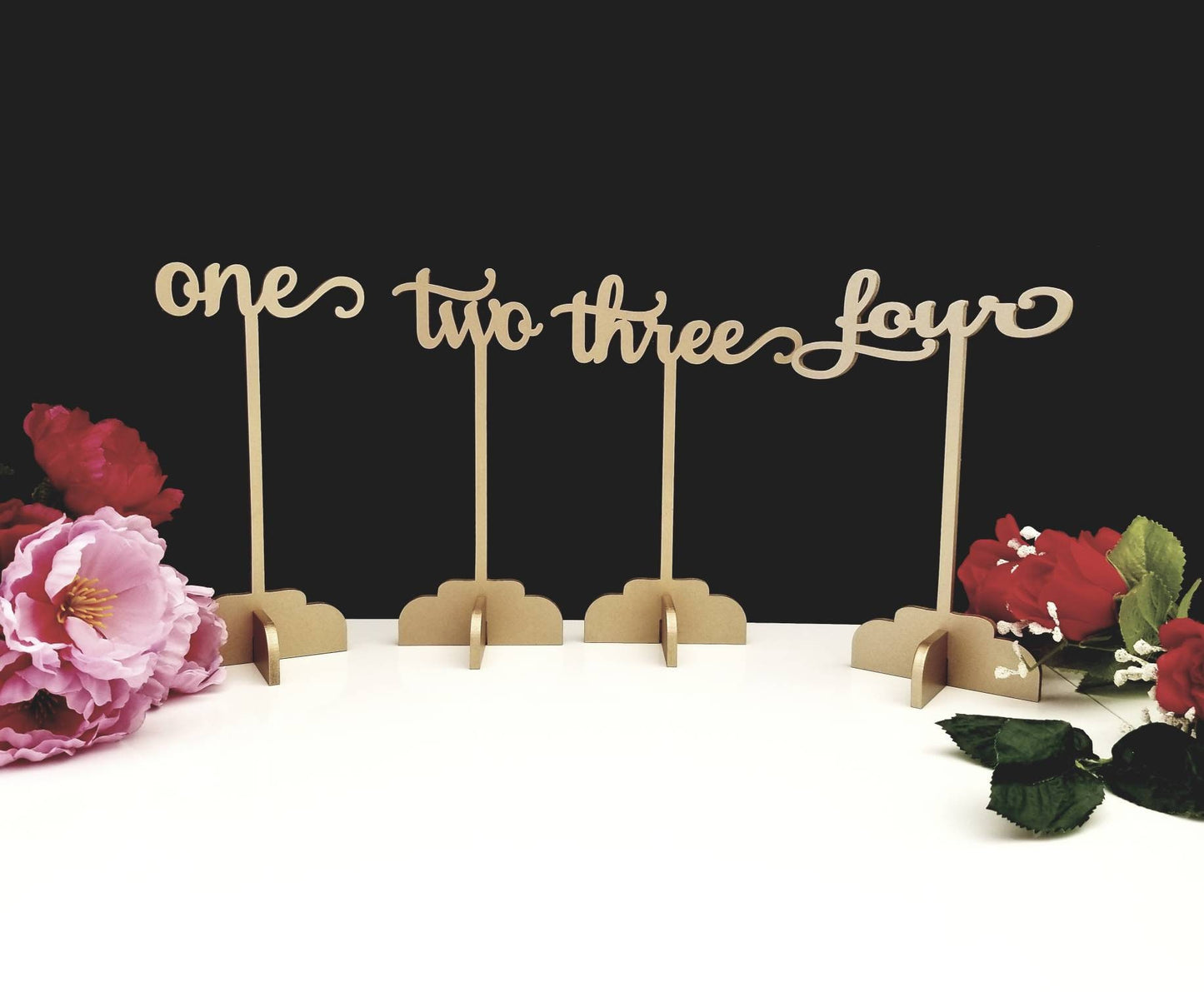 Wood Table Numbers, Freestanding / stand alone Wedding Table Markers