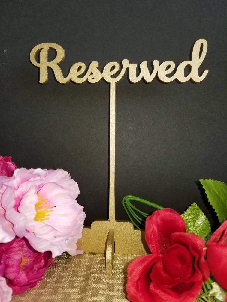 Reserved Sign. Reserved Wedding Sign. Freestanding Reserved Table Sign. Wood Reserved Table Sign. Wedding decor. Wedding table 6.25 or 12"