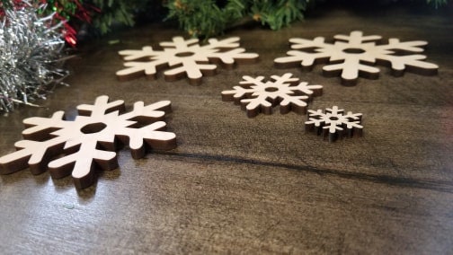 Snowflake Wood Cut Out Shape, Wooden Snowflake Blank, Snowflake wood blank, DIY Christmas Wood Blanks
