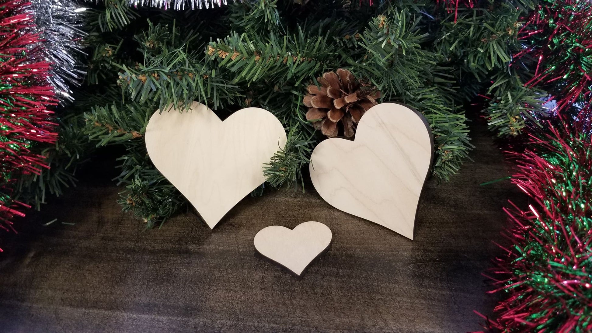 Heart Wood Cut out Shape, Wooden Heart Blank, DIY Christmas Wood Blanks