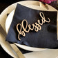 Blessed Place Cards, Blessed sign, Christmas table setting, Holiday Decor Christmas Place settings, Small Wood Blessed Sign