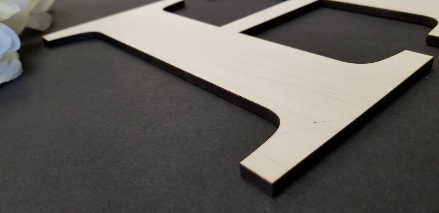 Capital Wood Letter for wall or wedding - Initial - Print font