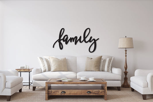 Family Sign, Wall art home decor, Wood Word