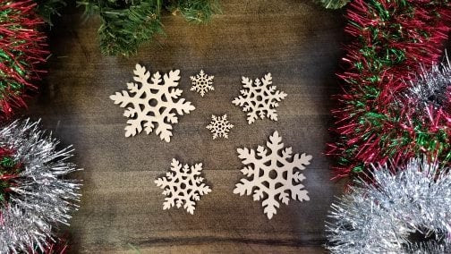 Snowflake Wood Cut out Shape, Wooden Snowflake Blank, DIY Christmas Wood Blanks