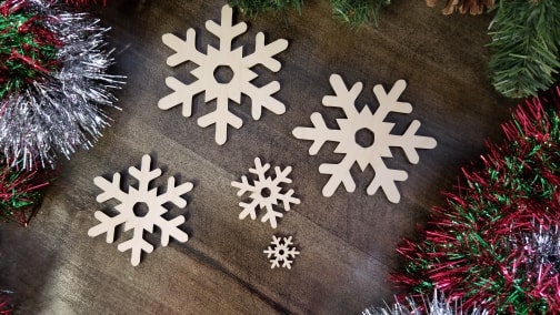 Snowflake Wood Cut Out Shape, Wooden Snowflake Blank, Snowflake wood blank, DIY Christmas Wood Blanks