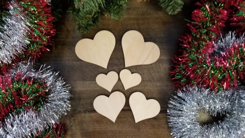 Heart Wood Cut out Shape, Wooden Heart Blank, DIY Christmas Wood Blanks