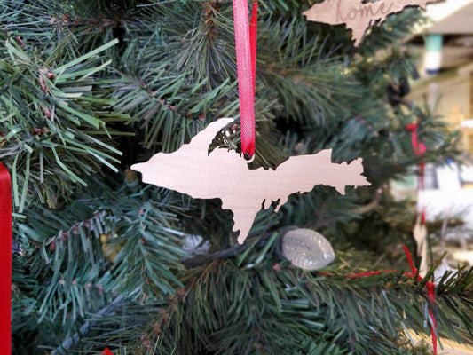 Yooper Christmas Ornament, Yooper Wood Ornament, Upper Peninsula Wood Ornament, Upper Michigan Ornament