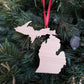 Michigan Christmas Ornament, Michigan Wood Cut out Ornament, Michigan State shaped Christmas Tree decorations, Custom Stated shape tree ornaments