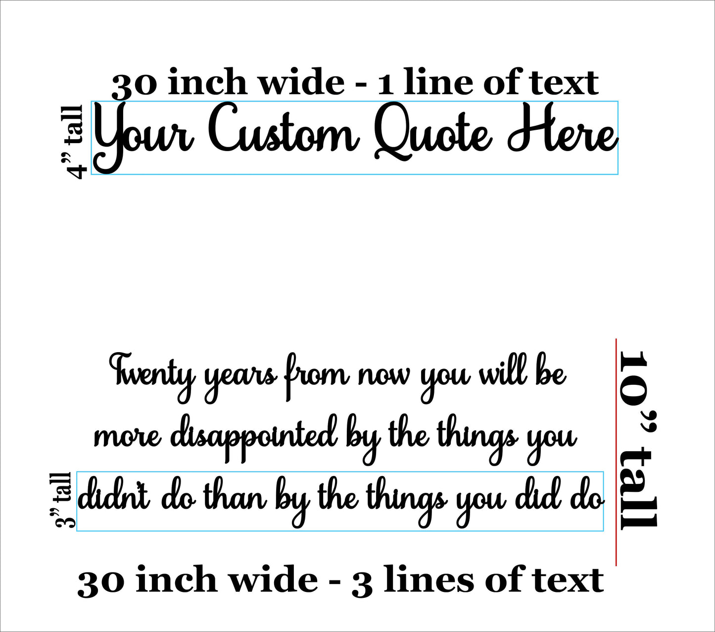 Wall Quotes, Custom Wood Words by total width span of phrasing