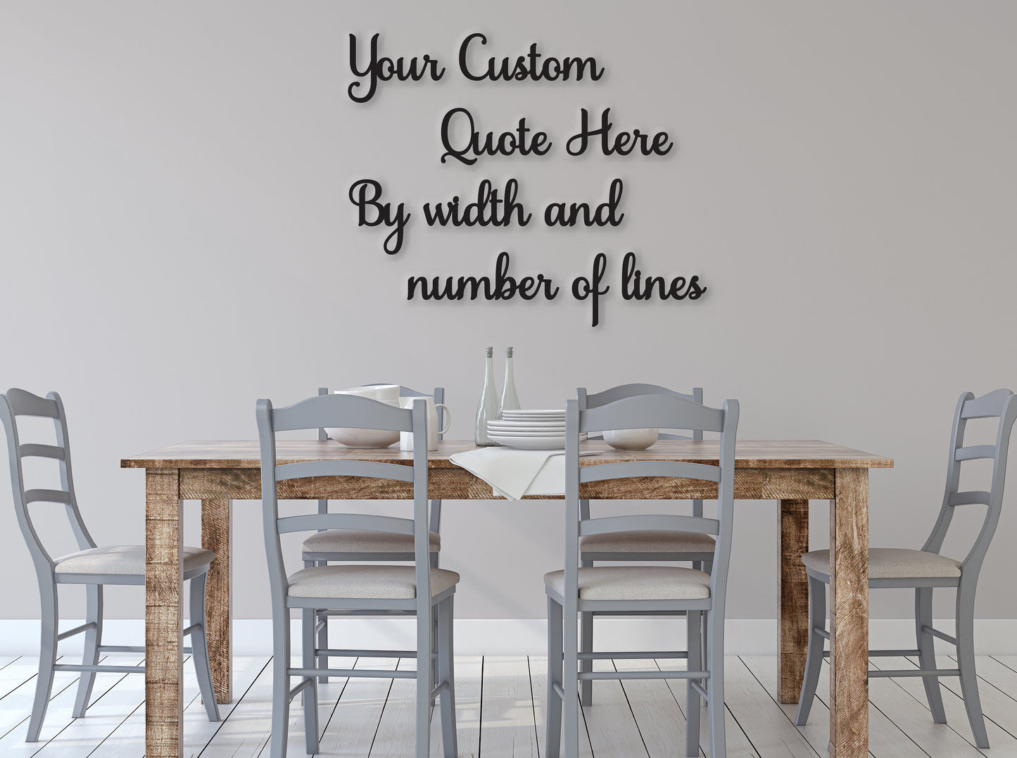 Wall Quotes, Custom Wood Words by total width span of phrasing