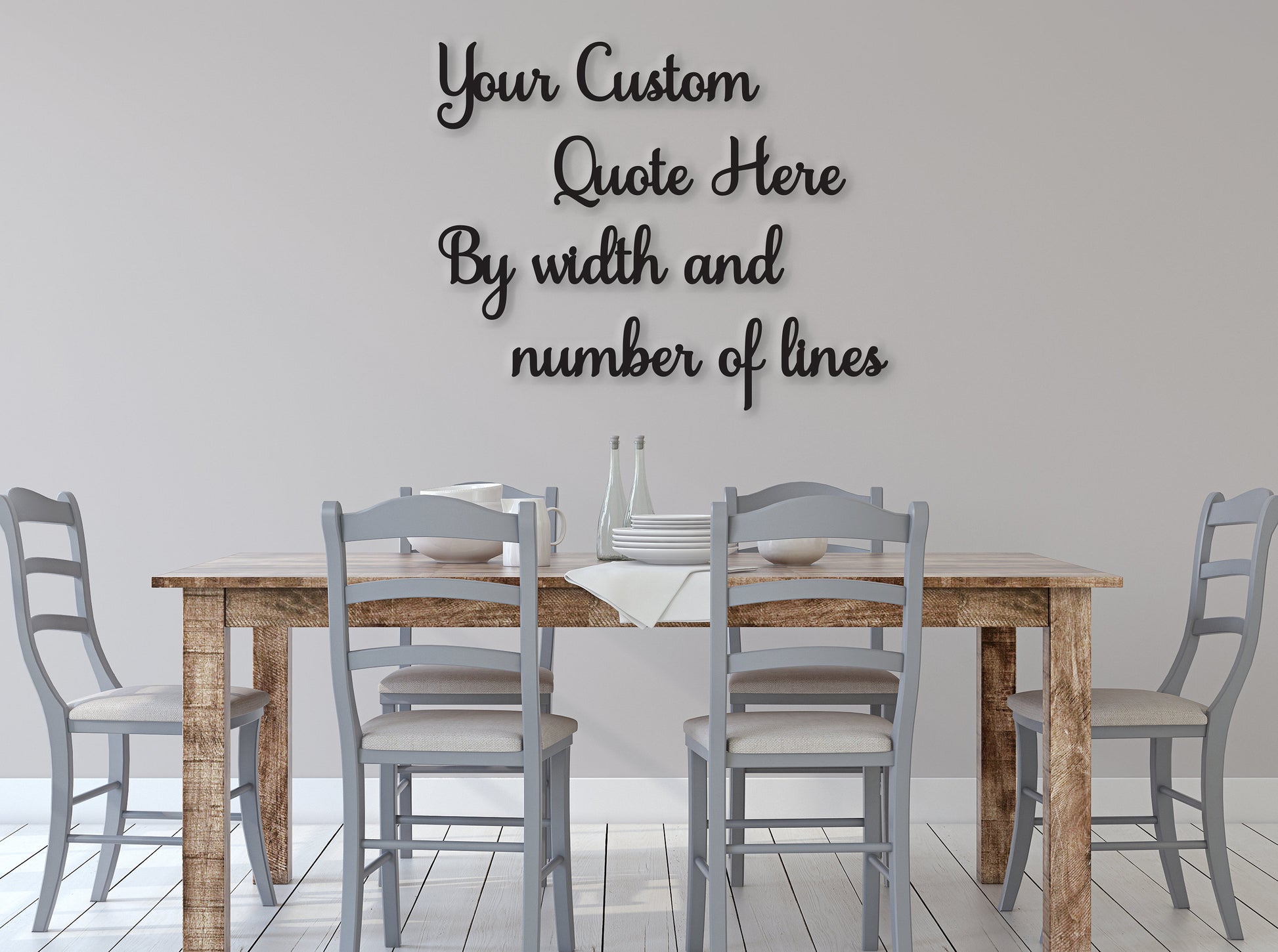 Wall Quotes, Custom Wood Words by total width span of phrasing