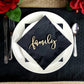 Family Place Cards, Thanksgiving Name Plates, Family Wooden Word, Holiday Decor, Thanksgiving Place settings, Small Wood Family Sign