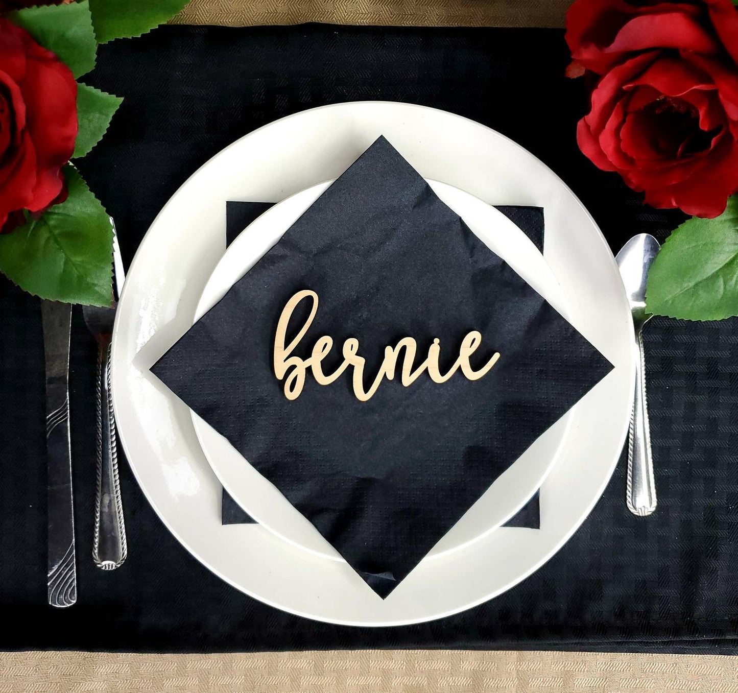 Custom Name Place Cards for Wedding Table Settings, Thanksgiving plate settings or any other special occasion event.