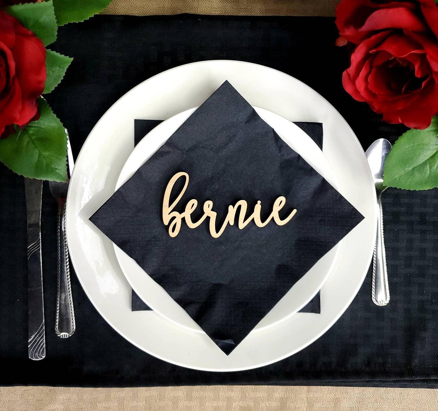 Custom Name Place Cards for Wedding Table Settings, Thanksgiving plate settings or any other special occasion event.