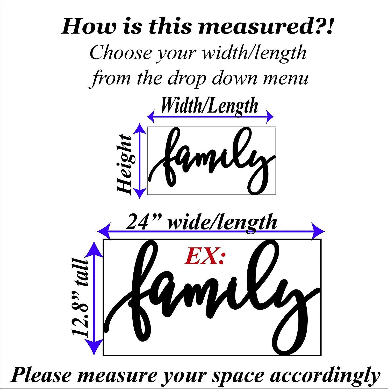 Family Sign, Wall art home decor, Wood Word