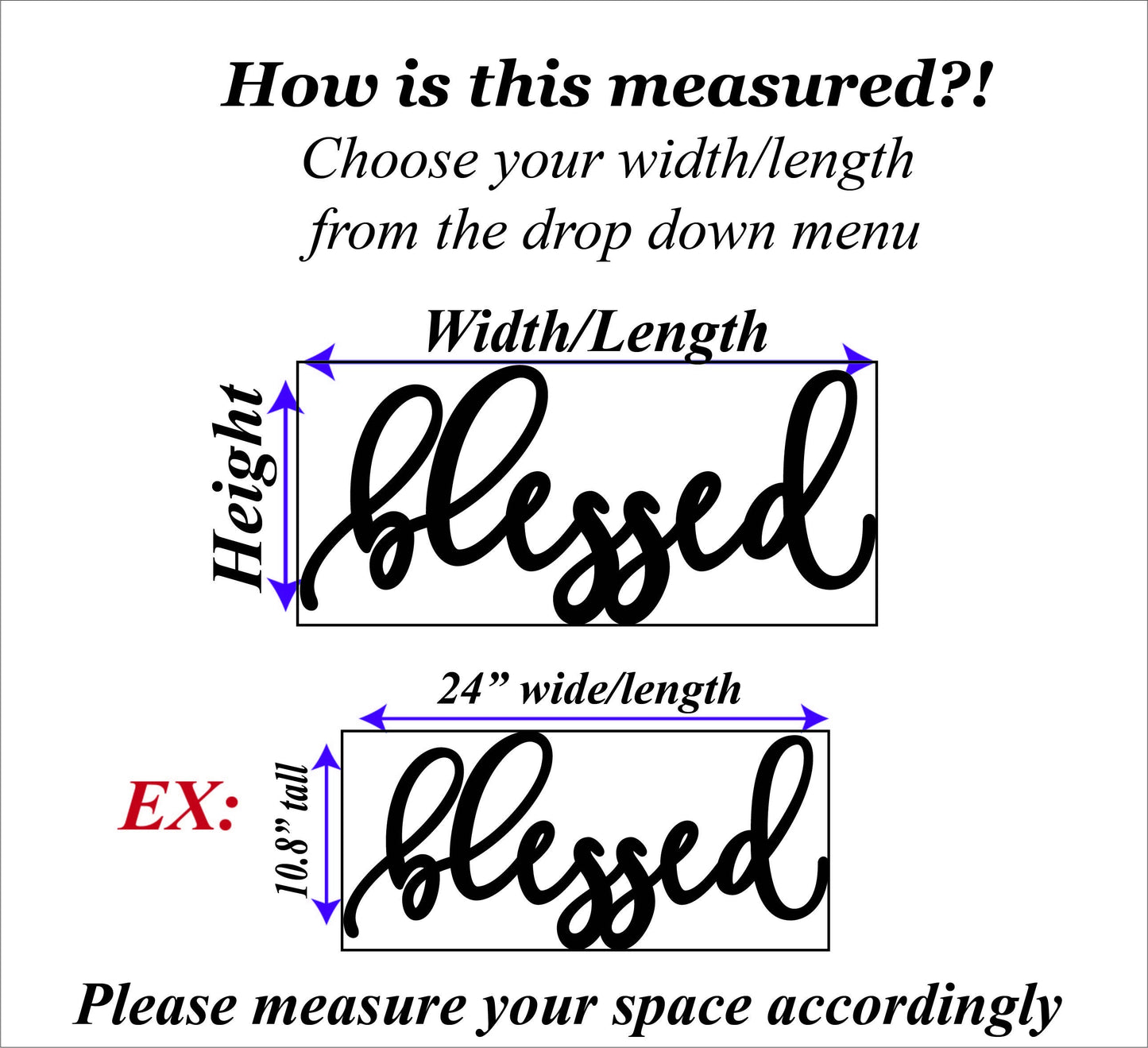 Blessed Sign, Wooden Word Wall Art, Home Decor