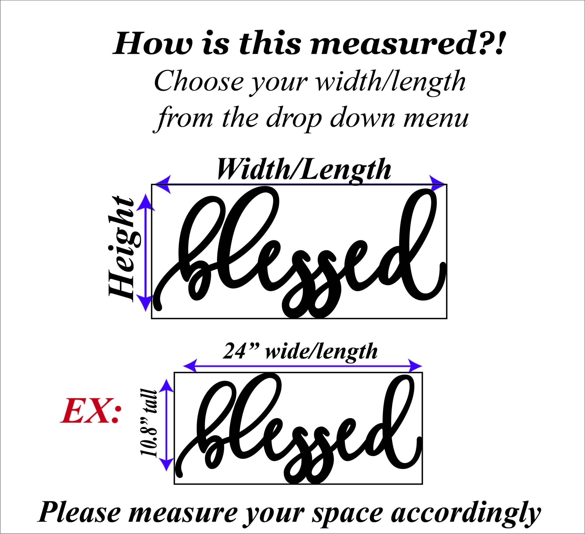 Blessed Sign, Wooden Word Wall Art, Home Decor