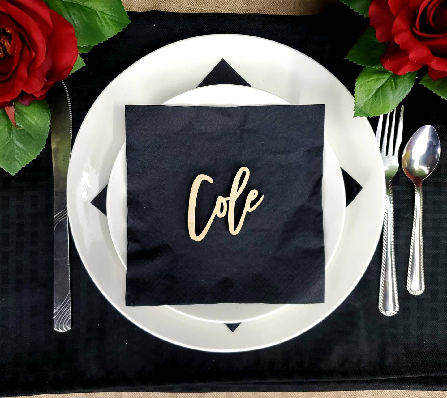 Custom Name Place Cards for Wedding Table Settings, Thanksgiving plate settings or any other special occasion event.