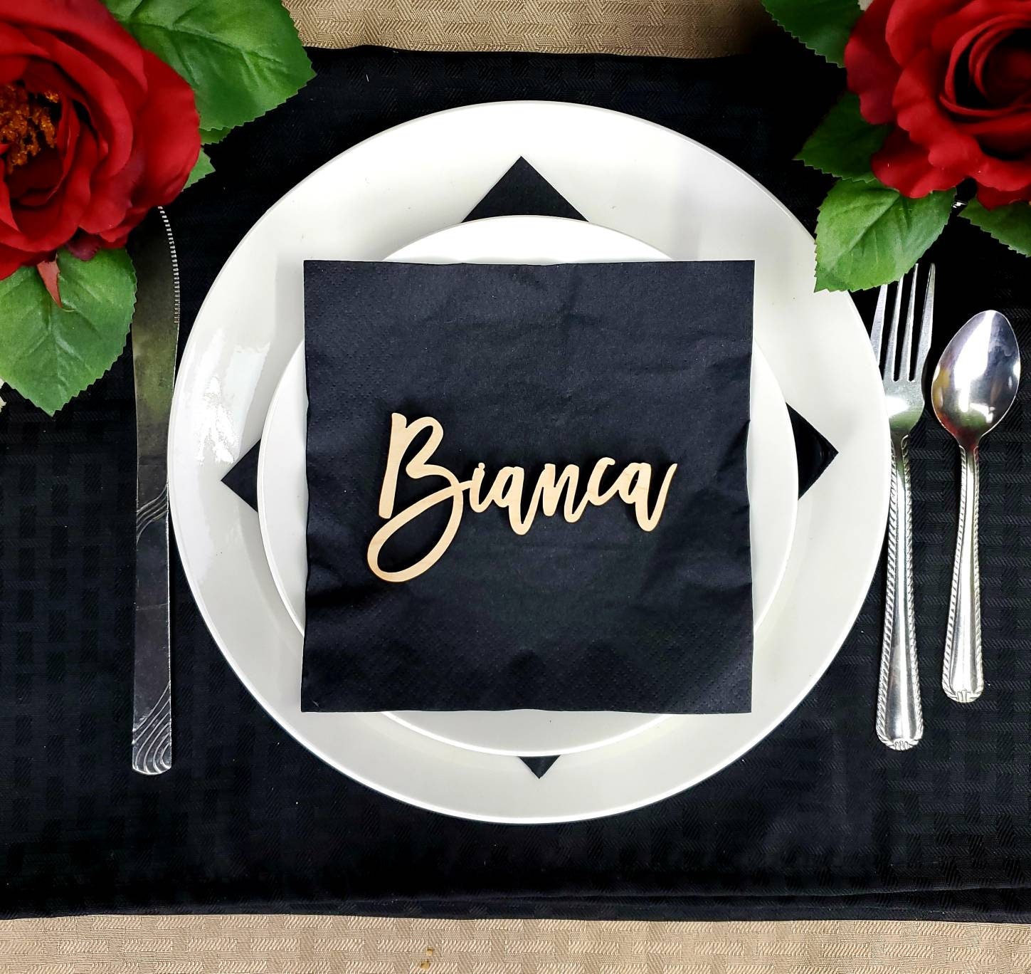 Custom Name Place Cards for Wedding Table Settings, Thanksgiving plate settings or any other special occasion event.