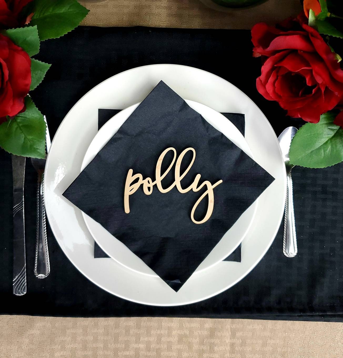 Custom Name Place Cards for Wedding Table Settings, Thanksgiving plate settings or any other special occasion event.