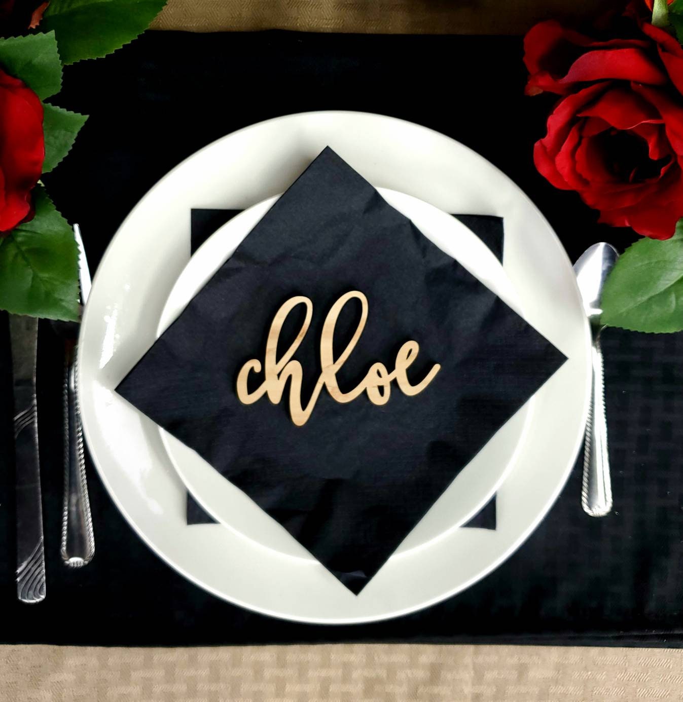 Custom Name Place Cards for Wedding Table Settings, Thanksgiving plate settings or any other special occasion event.
