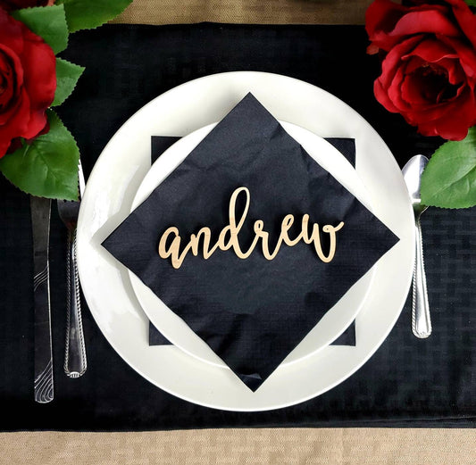Custom Name Place Cards for Wedding Table Settings, Thanksgiving plate settings or any other special occasion event.