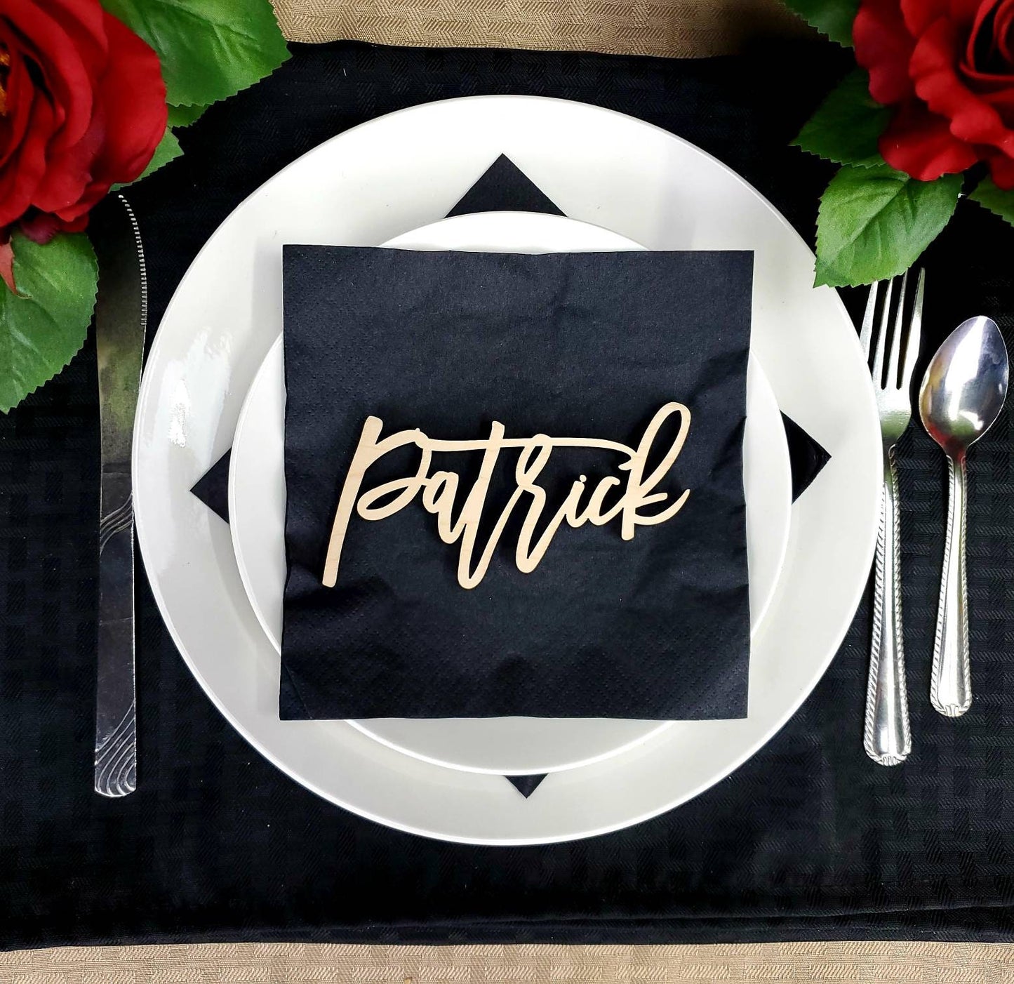 Custom Name Place Cards for Wedding Table Settings, Thanksgiving plate settings or any other special occasion event.