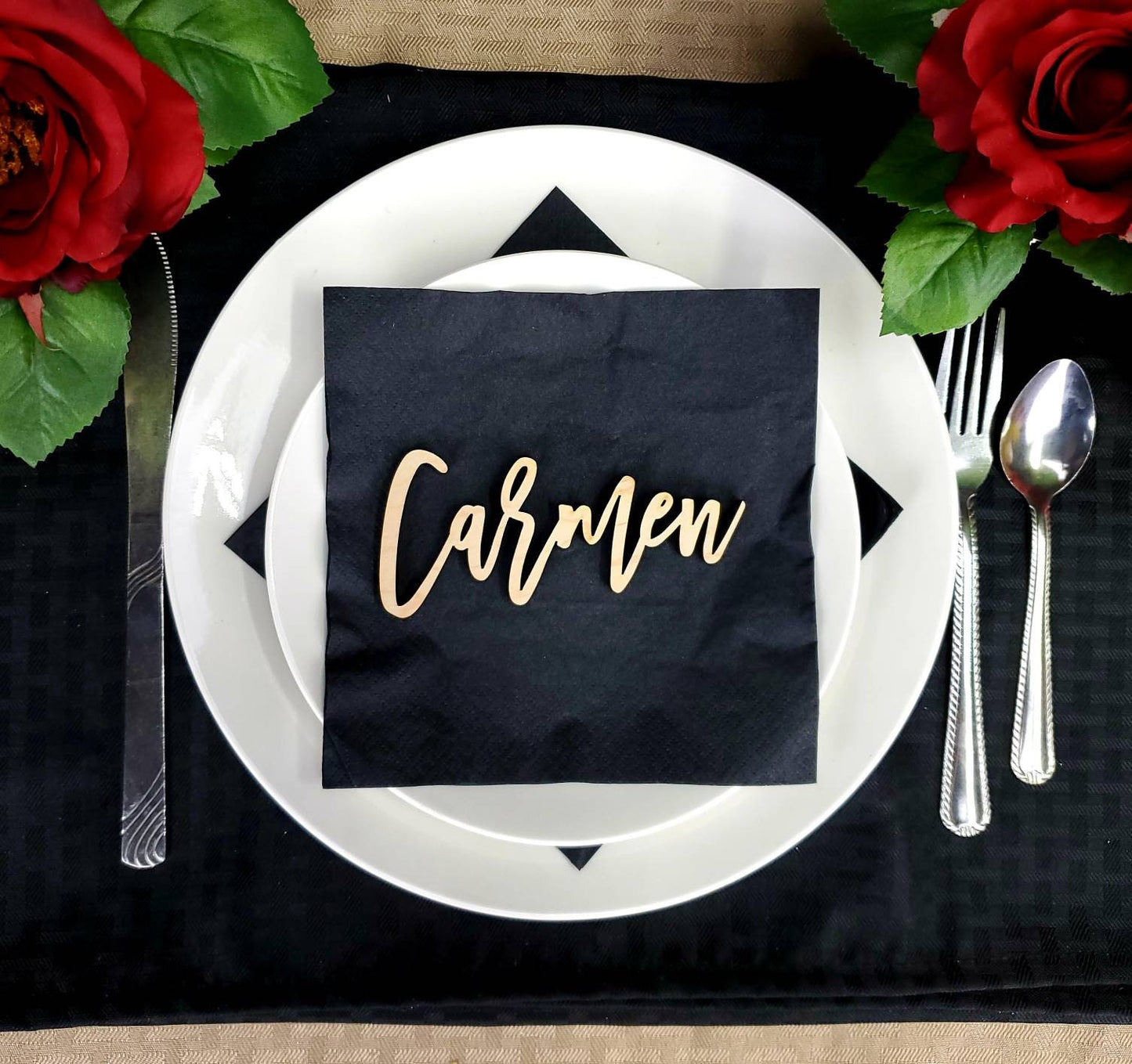 Custom Name Place Cards for Wedding Table Settings, Thanksgiving plate settings or any other special occasion event.