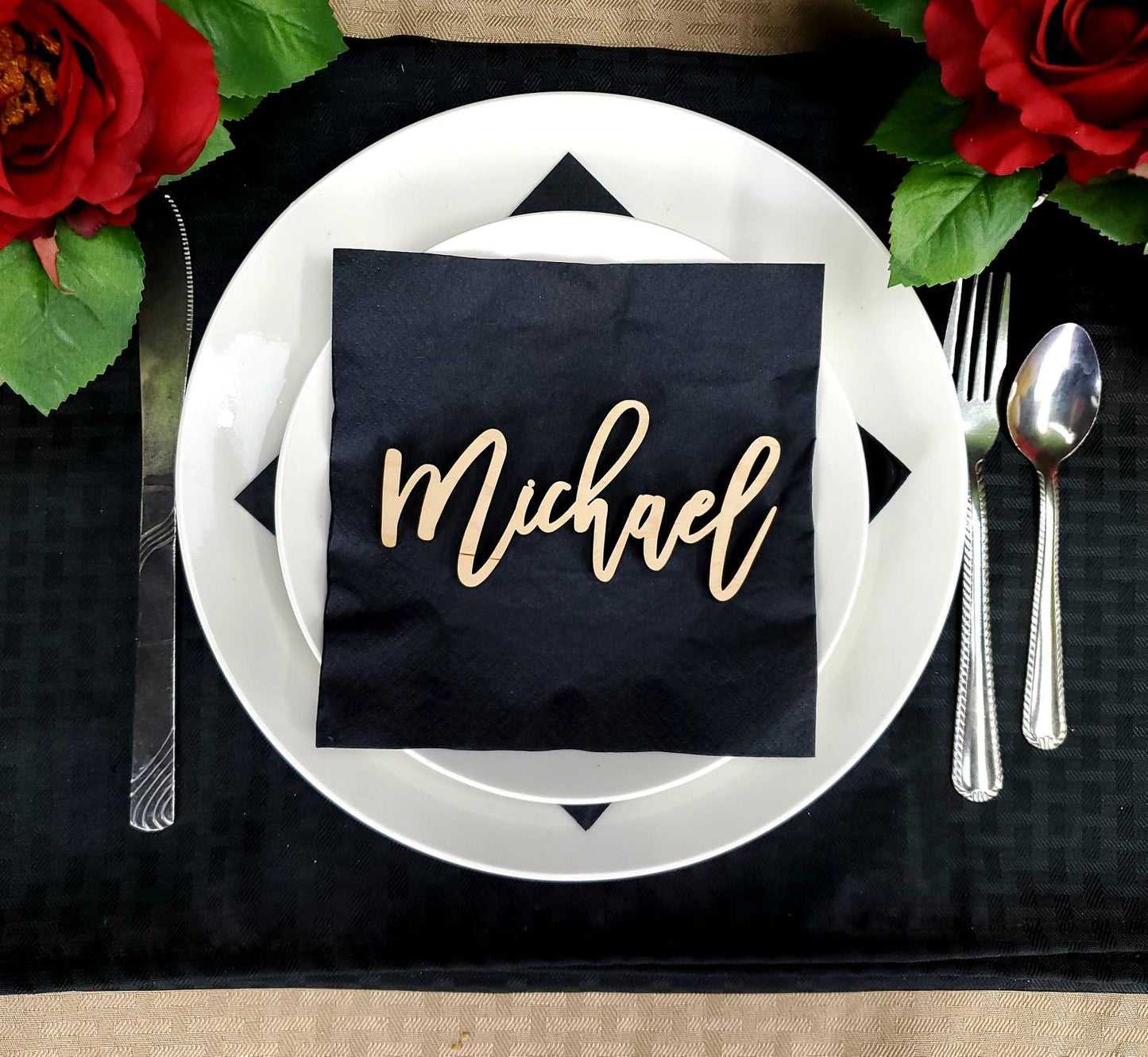 Custom Name Place Cards for Wedding Table Settings, Thanksgiving plate settings or any other special occasion event.