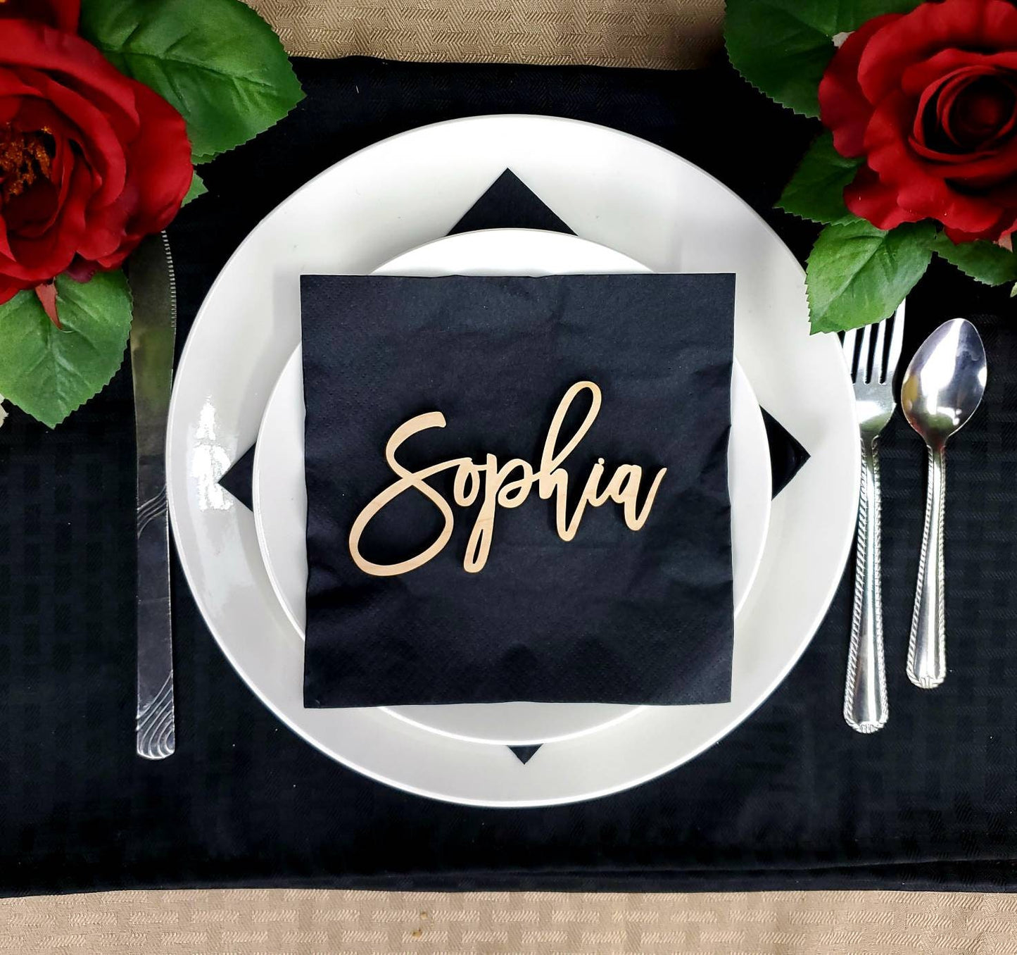 Custom Name Place Cards for Wedding Table Settings, Thanksgiving plate settings or any other special occasion event.