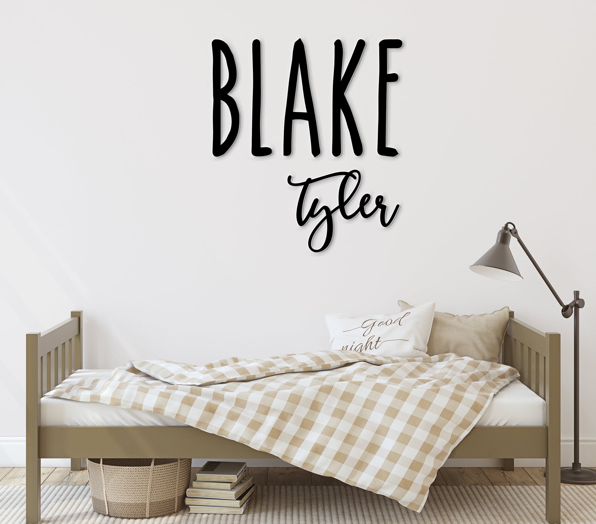 Custom Name Sign, First is in all capital letters & Middle Name is cursive, with first letter lowercased. Personalized Name Sign, Handwritten Font Personalized Wood Name Sign. Wooden Name Childrens Name sign. Various colors and sizes available