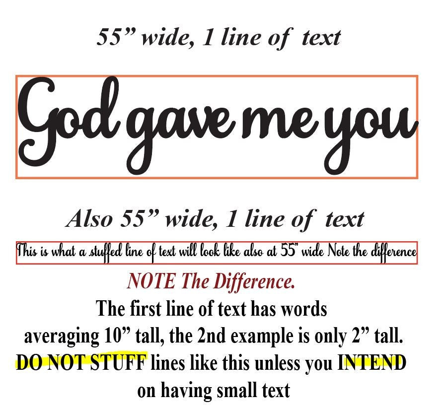 Wall Quotes, Custom Wood Words by total width span of phrasing