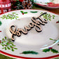 Bright Place Cards, Christmas Plate setting cards, Christmas Wooden Word, Holiday Decor, Christmas Place settings, Small Wood Bright Sign