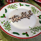 Thankful Place Cards, Christmas Name Plates, Thankful Wooden Word, Holiday Decor, Christmas Place settings, Small Wood Thankful Sign