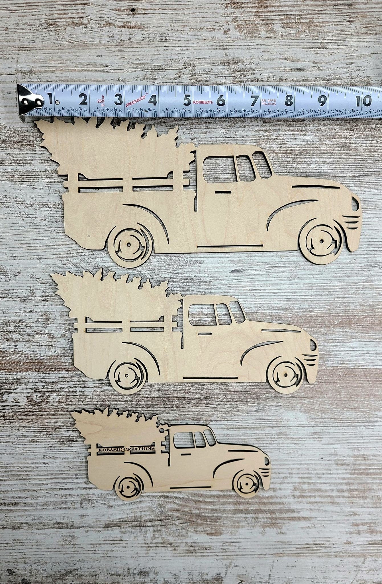 Christmas truck wood cut out with Tree, Santa Claus Truck, little red truck, wood shape, wooden Vintage truck, Christmas crafts, DIY Wood Blank