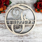Custom Last Name & Monogram Sign with Letter Initial, Circle / Round Family Name Sign, Personalized Home Decor