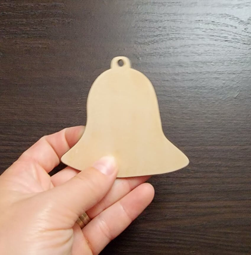 Christmas Bell Wood Cut out Shape, Wooden Bell - Unfinished, DIY Wood Blank, Christmas wood blank, Wood Crafts, Holiday Ornaments