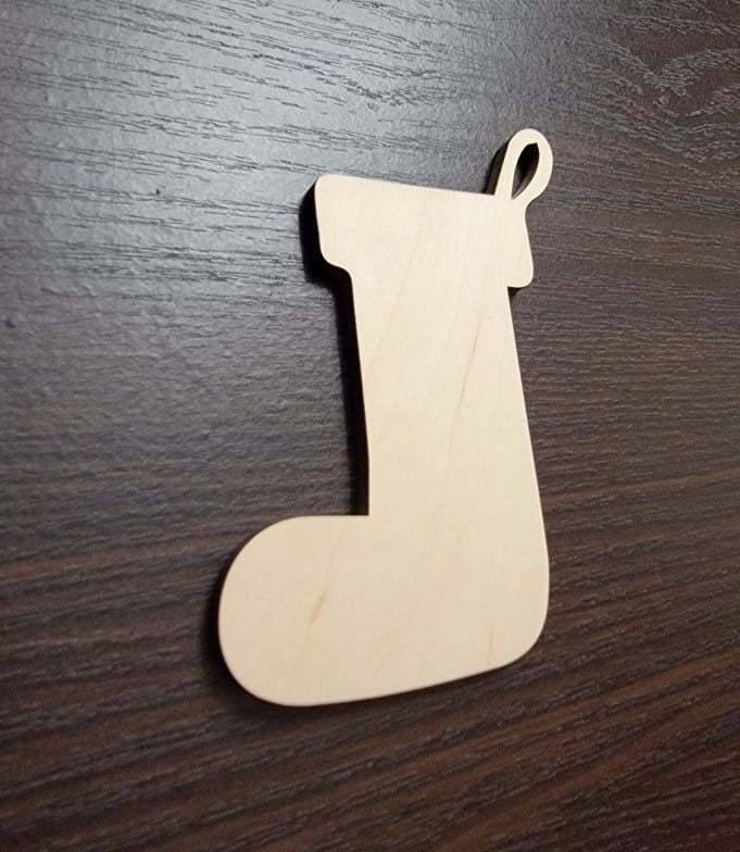 Christmas Stocking Wood Cut out Shape, Wooden Unfinished, DIY Wood Blank, Christmas wood blank, Wood Crafts, Holiday Ornaments