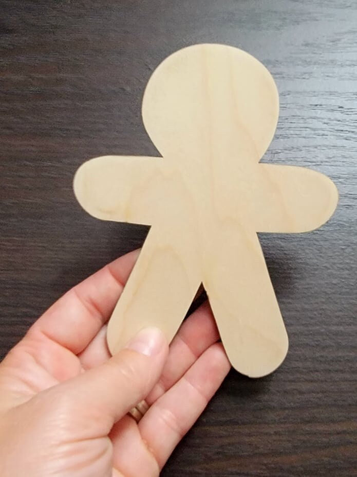 Gingerbread man Wood Cut Out shape, Wooden Gingerbread man - Unfinished, DIY Wood Blank, Christmas wood blank, Wood Crafts, Holiday Ornaments
