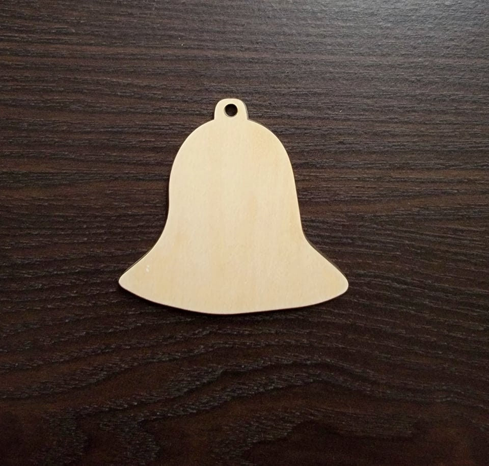 Christmas Bell Wood Cut out Shape, Wooden Bell - Unfinished, DIY Wood Blank, Christmas wood blank, Wood Crafts, Holiday Ornaments
