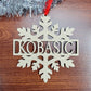 Personalized Snowflake Christmas Ornament, Custom Wood Cut out Name Snowflake Ornaments, Wooden Christmas Ornament, Personalizable Name Ornaments, gifts