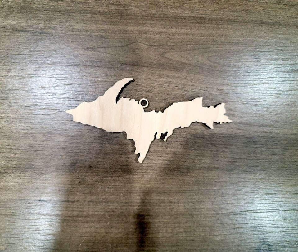 Upper Michigan Ornaments, Bulk wood cut out Blanks, Unfinished, state Shaped Wood Ornament, DIY, Christmas ornaments, Blanks for Crafts, sign making