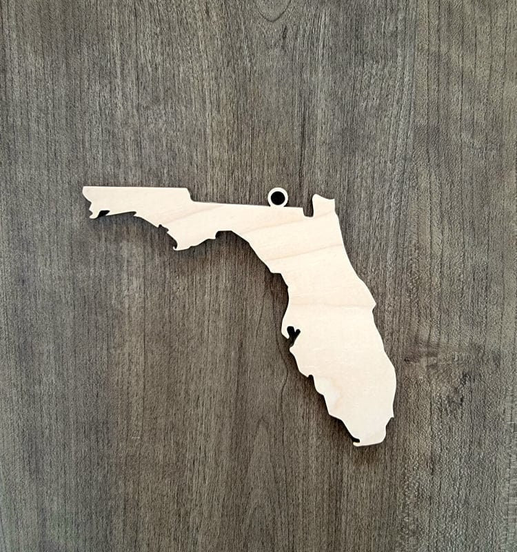 Florida Ornaments, Bulk wood cut out Blanks, Unfinished, state Shaped Wood Ornament, DIY, Christmas ornaments, Blanks for Crafts, sign making