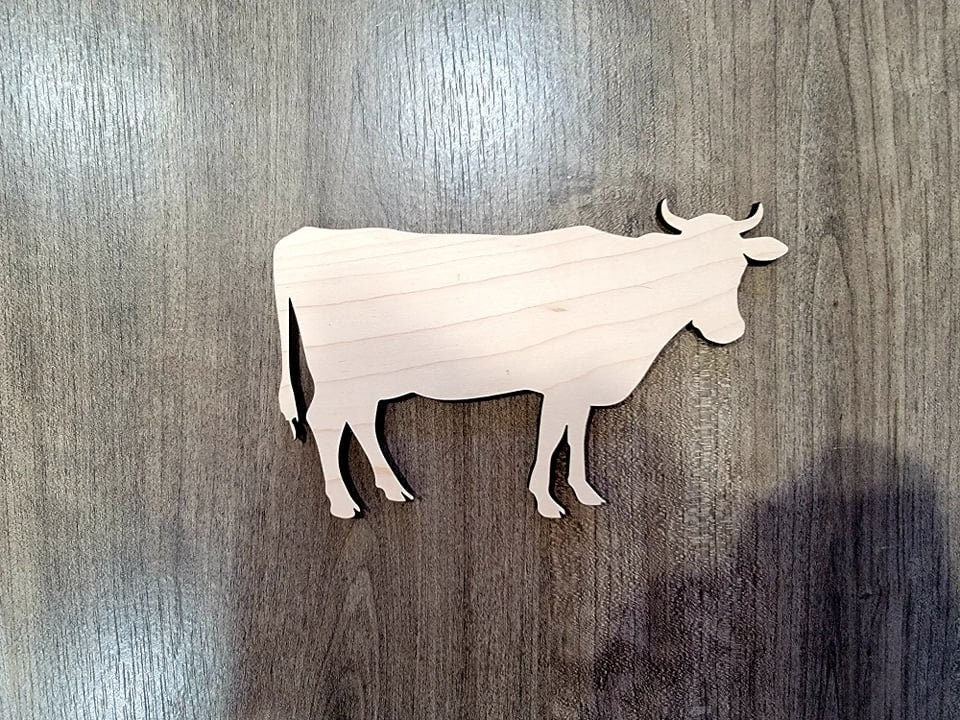 Cow Wood Shape, Wooden Cow Shape Blank, Unfinished Cow, Shapes for Crafts DIY Wood Blank, Sign Making, Childrens Signs, Custom, Personalized