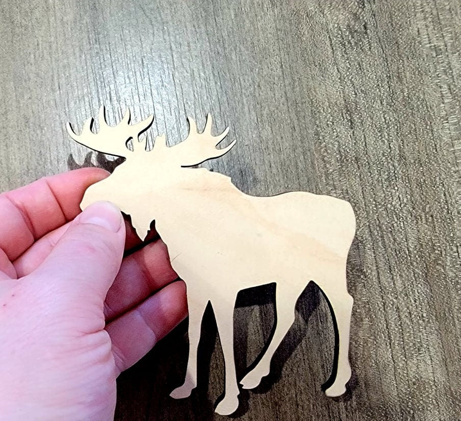 Moose Wood Shape, Wooden Moose Shape Blank, Unfinished Moose Cut out, Shapes for Crafts DIY Wood Blank, Sign Making, Childrens Signs, Custom